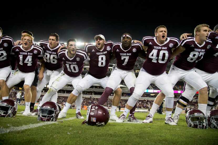 FILE - Int his Saturday, Oct. 29, 2016, file photo, Texas A&M's Trevor Knight (8) sways...