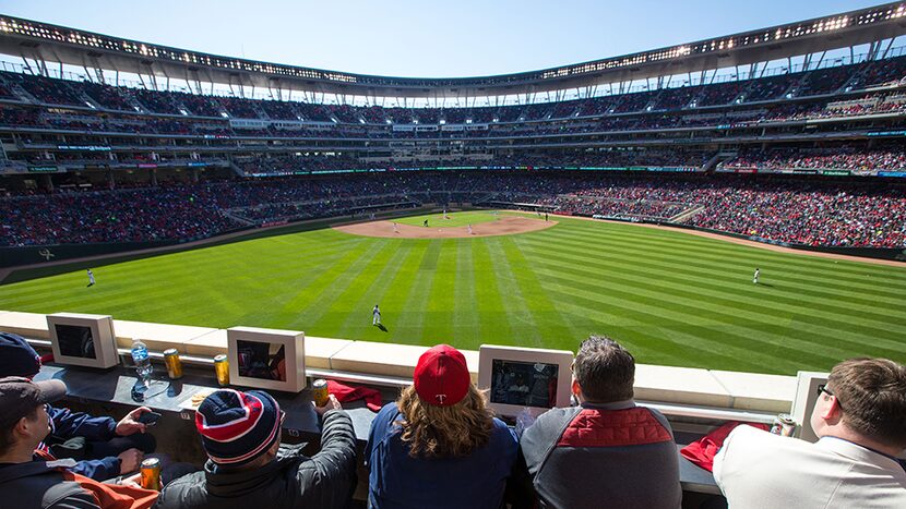 Target Field's loge seats were used as an example in a Rangers survey of season-ticket...