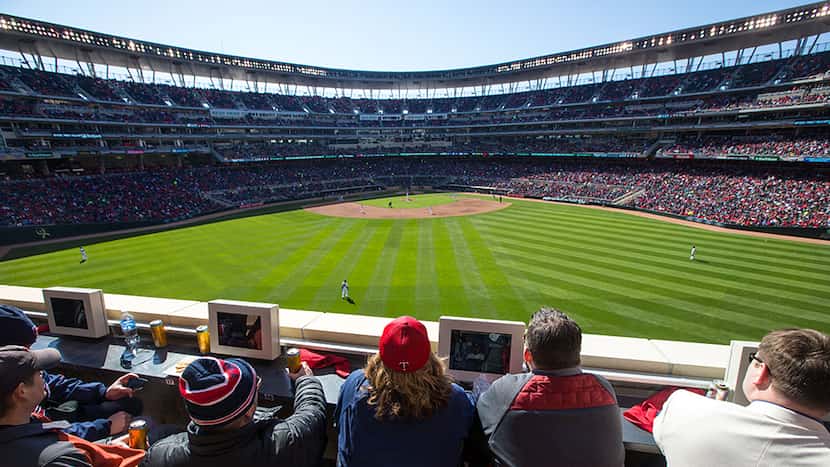 Target Field's loge seats were used as an example in a Rangers survey of season-ticket...