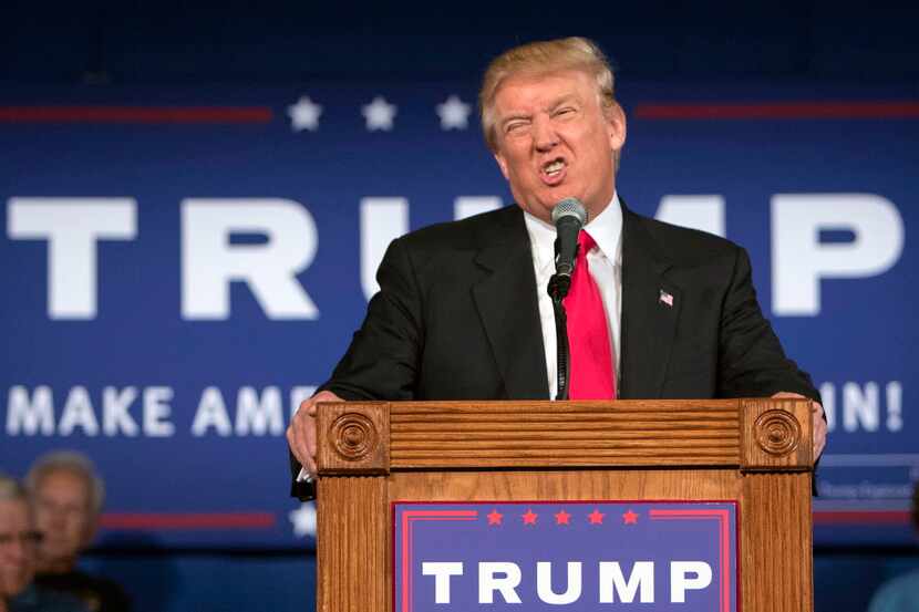 Republican presidential hopeful Donald Trump speaks at his South Carolina campaign kickoff...