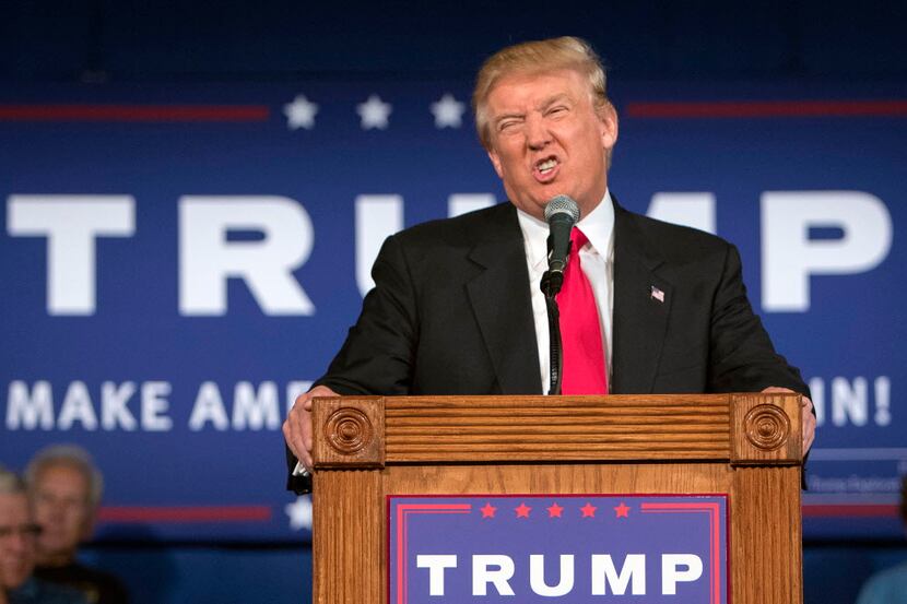 Republican presidential hopeful Donald Trump speaks at his South Carolina campaign kickoff...