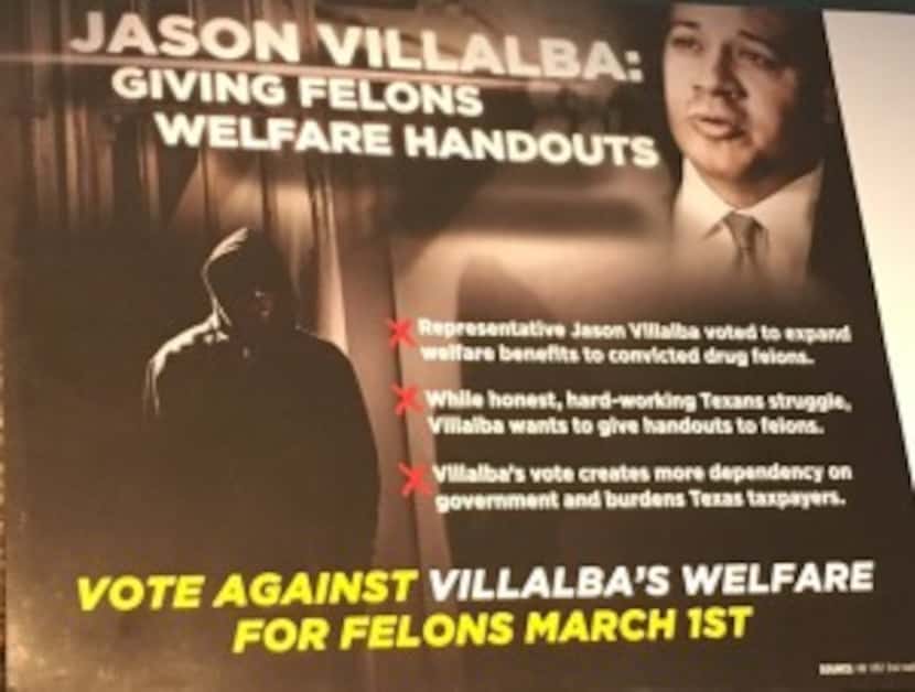  The mailer sent to voters in HD 114 that Rep. Jason Villalba called "distasteful and...