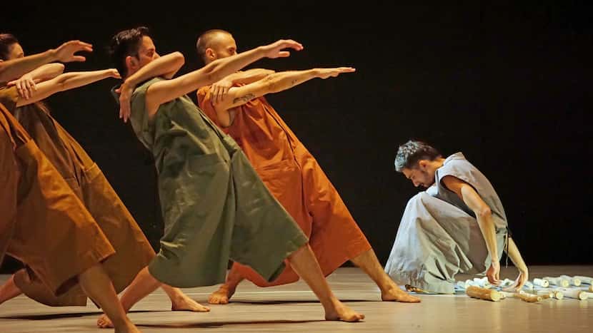 Vertigo Dance Company in a scene from artistic director Noa Wertheim's 2022 "MAKOM," which...