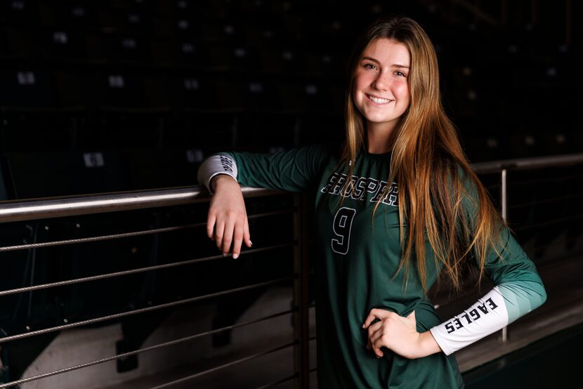 Prosper volleyball player Ayden Ames pictured at Prosper High School, Wednesday, Nov. 29,...