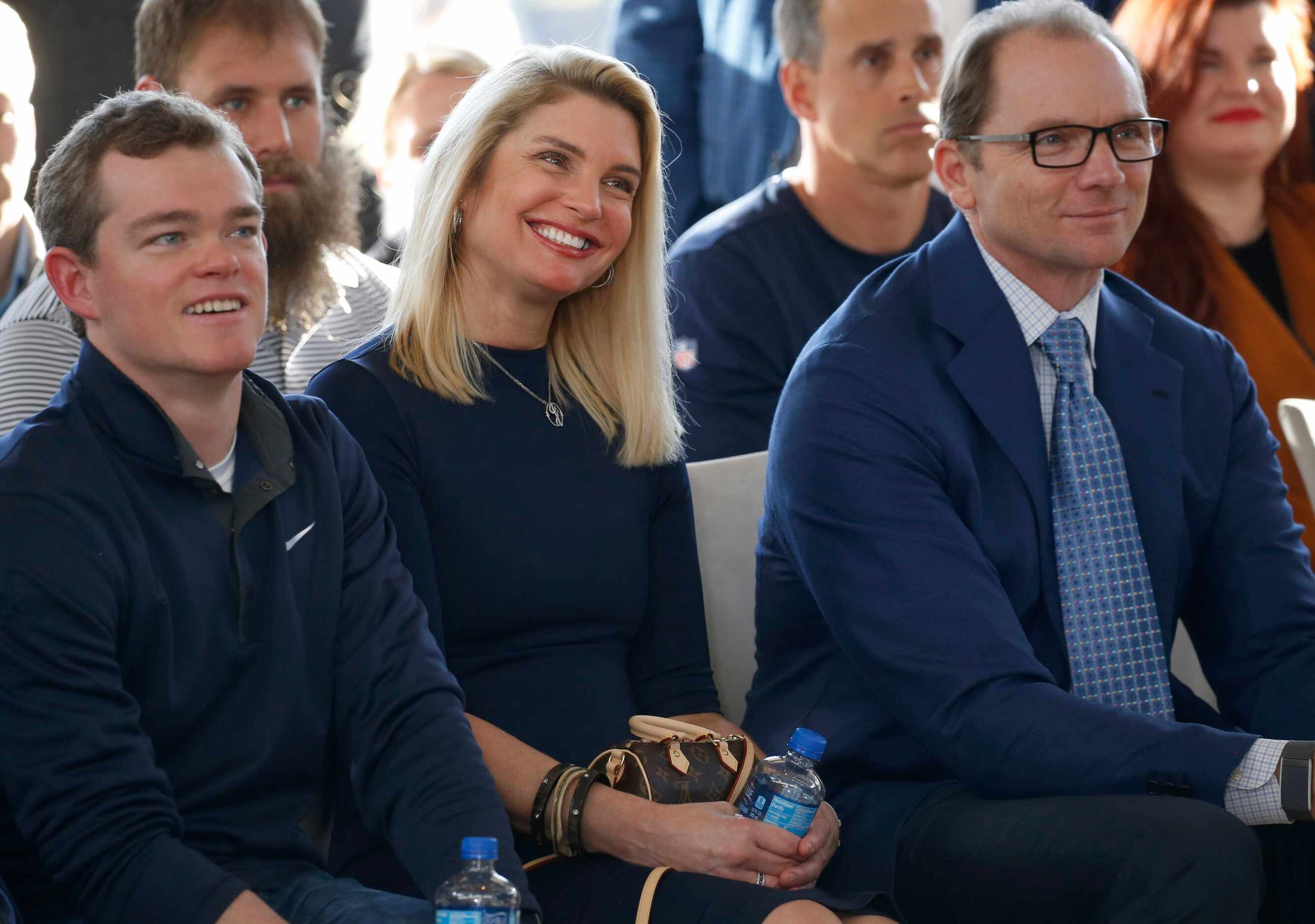 Jessica McCarthy, wife of Dallas Cowboys new head coach Mike McCarthy smiles as her husband...