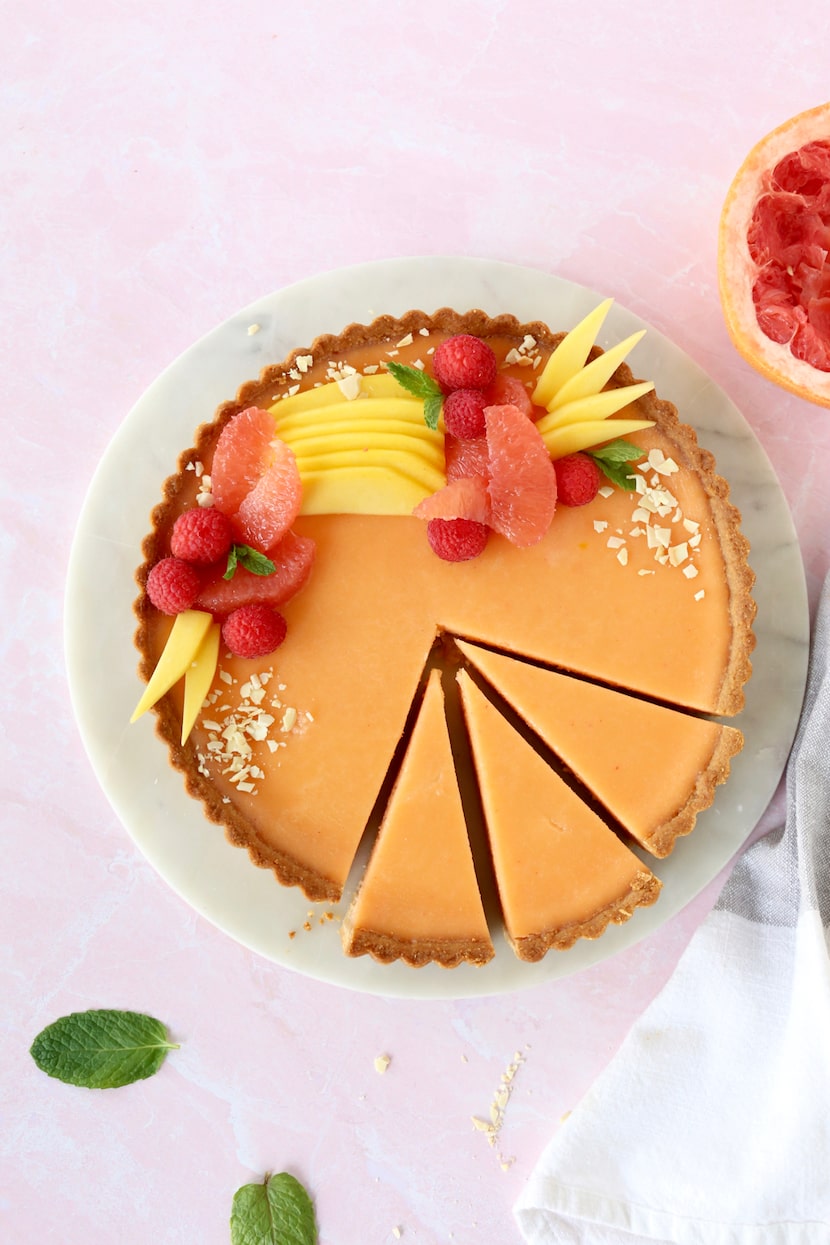 Grapefruit Curd Tart with Almond Shortbread Crust