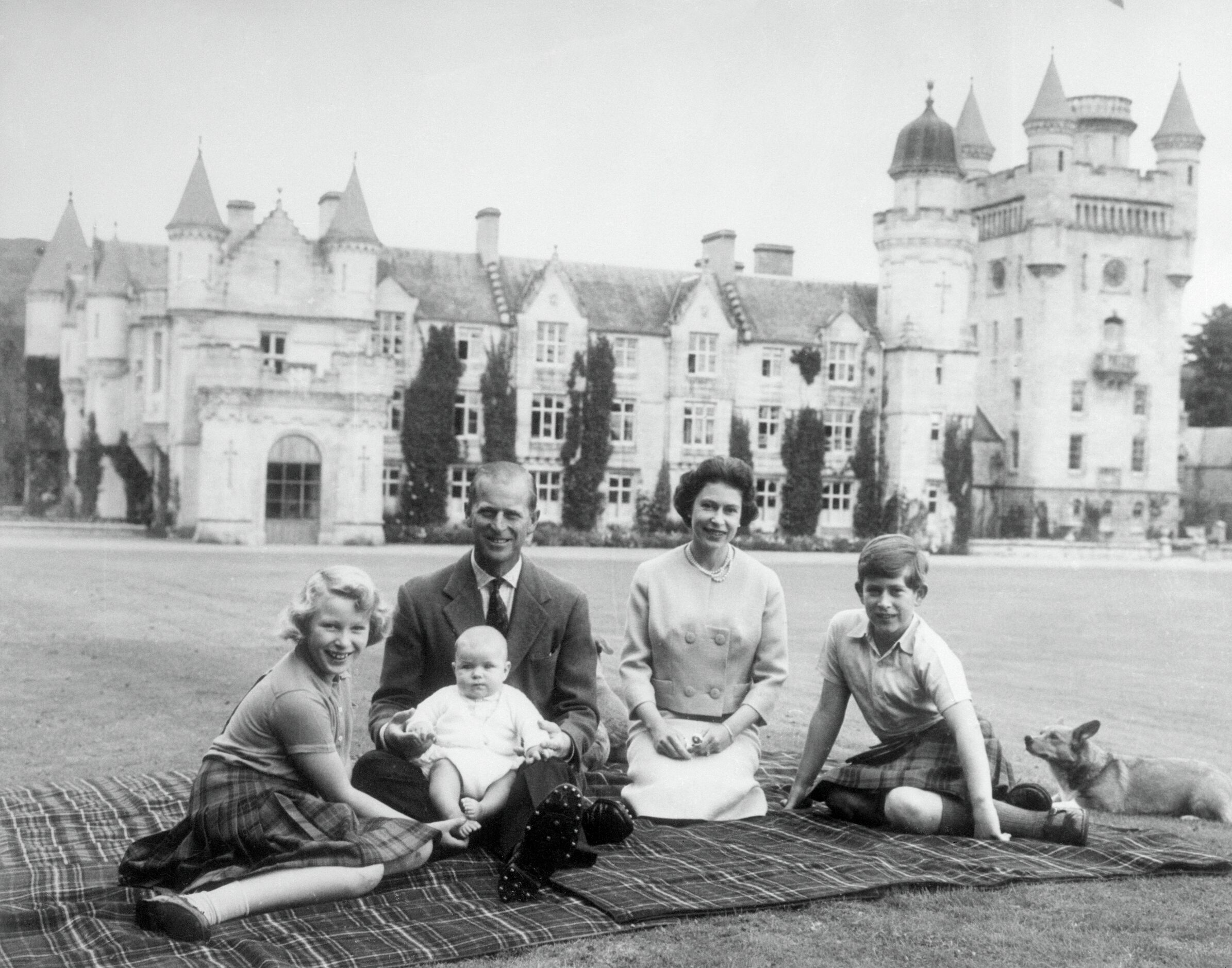 Queen Elizabeth II and Prince Philip, Duke of Edinburgh with their children, Prince Andrew...