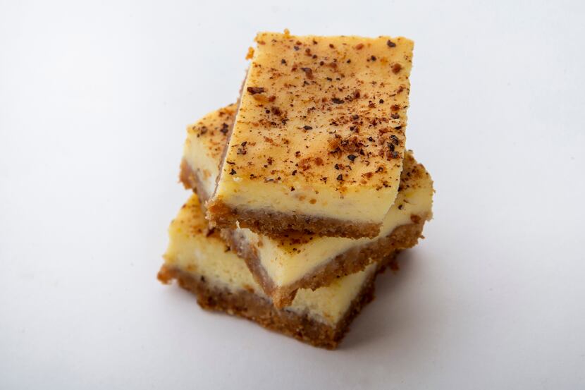 The boozy eggnog bars won third place in the boozy cookie category of the 24th annual...