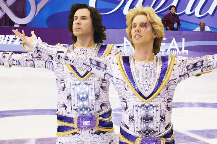Will Ferrell as Chazz Michael Michaels and Jon Heder as Jimmy MacElroy in "Blades of Glory."