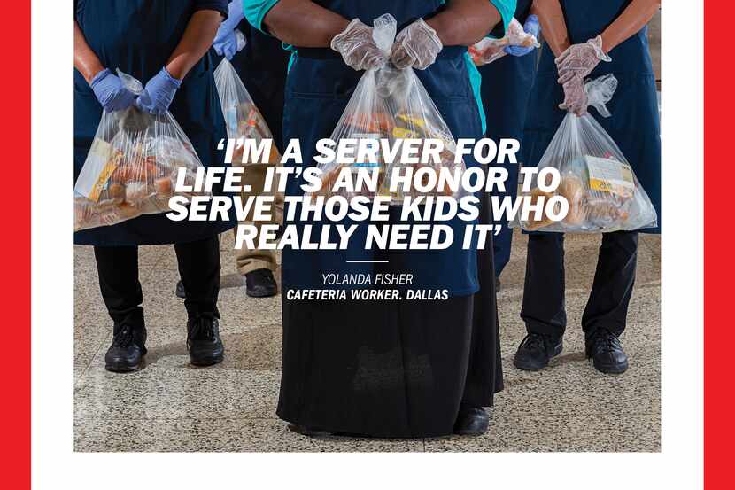 Six food service employees at Dallas’ T.W. Browne Middle School made the cover of this...
