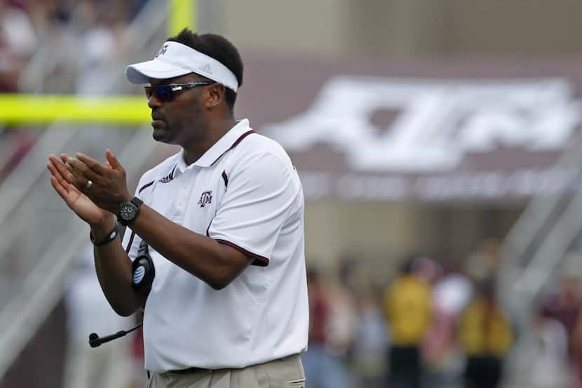 Texas A&M head coach Kevin Sumlin, pictured during their NCAA football game at Kyle Field in...
