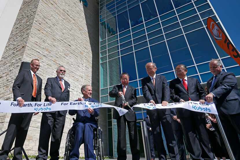 Gov. Greg Abbott celebrated the April opening of Kubota's new headquarters in Grapevine, a...