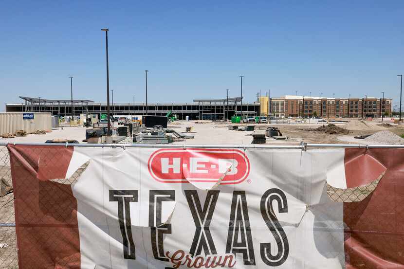An H-E-B sign was hot in April at the store being built in Frisco at 9200 Legacy Drive. That...