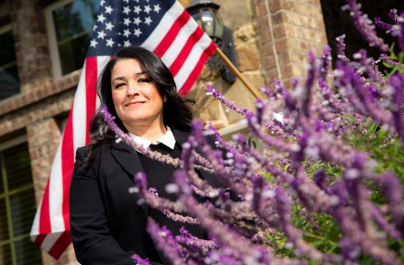 Claudia Ferguson, at her home in Southlake. is a Mexican immigrant who is voting Republican...