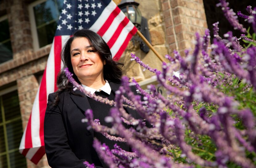 Claudia Ferguson, at her home in Southlake. is a Mexican immigrant who is voting Republican...