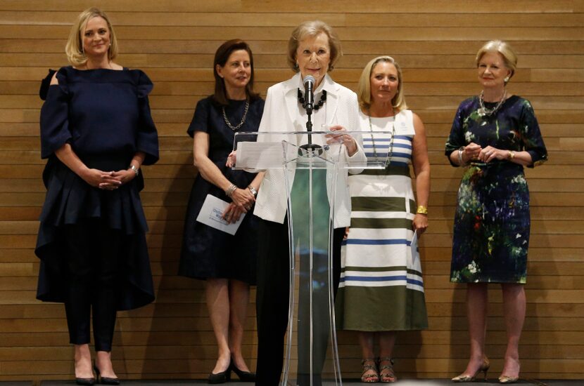 Philanthropist Ruth Altshuler speaks after being honored at a reception at Perot Companies...