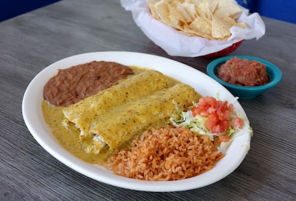 Chicka-Chicka Boom-Boom, a plate of spicy and cheesy enchiladas, is a best-seller at Chuy's....