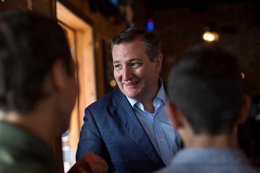 Republican Sen. Ted Cruz greets supporters after speaking at a campaign rally in Cypress,...