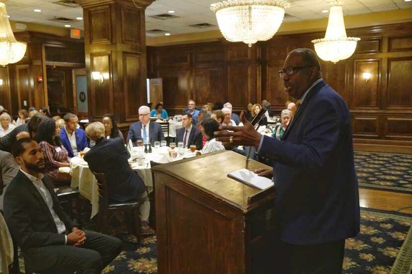 Texas Sen. Royce West spoke at Maggiano's in Dallas on Wednesday.