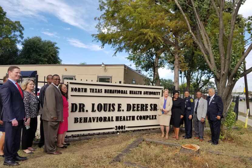 The family of Dr. Louis E. Deere Sr. was on hand to unveil the sign renaming the behavioral...