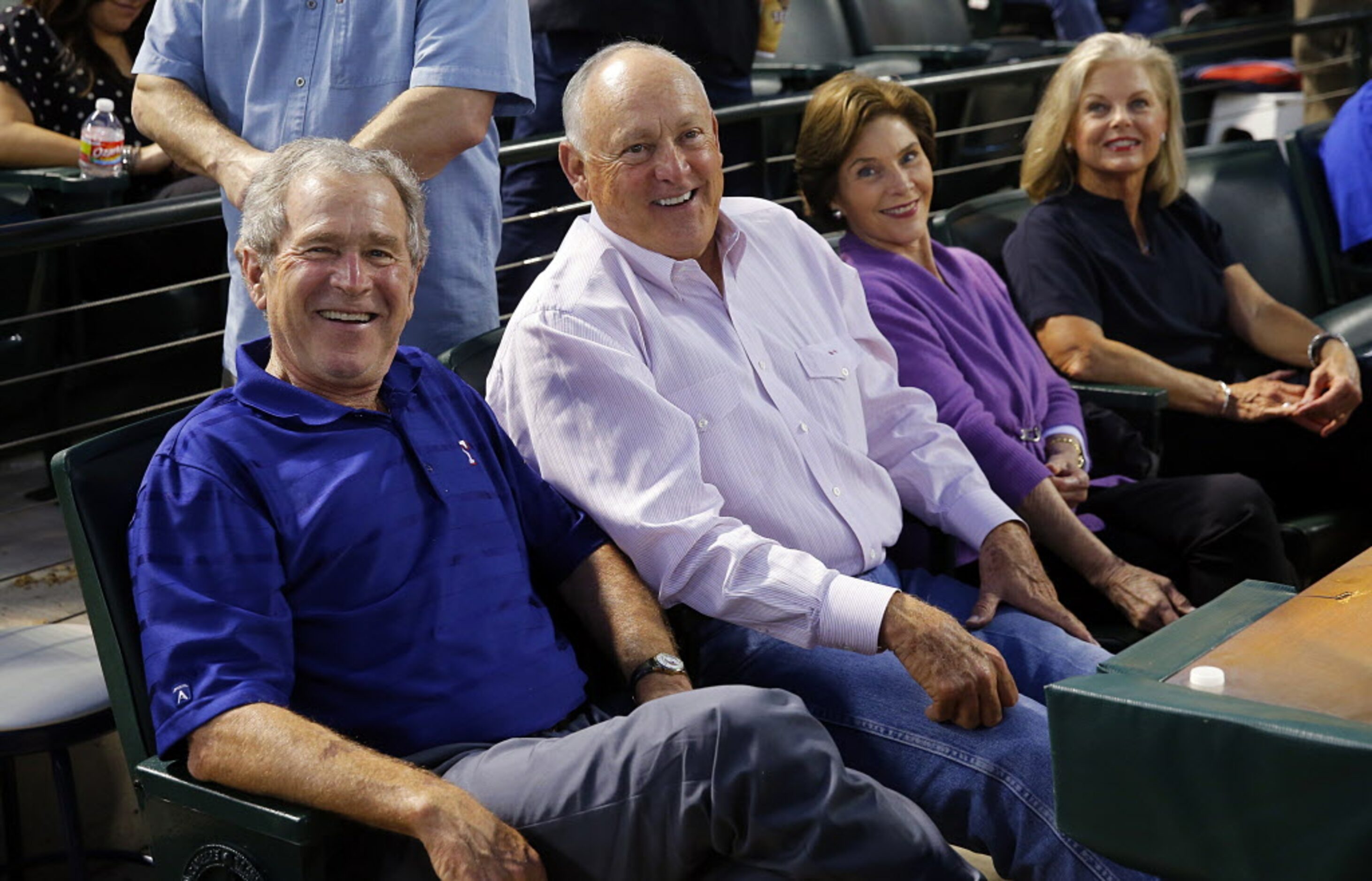 Former Texas Rangers president Nolan Ryan, second from left, and his wife Ruth, far right,...