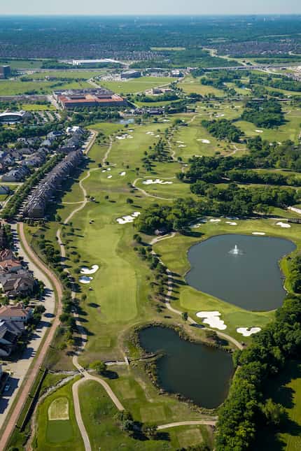 FILE - An aerial view of TPC Craig Ranch golf course on Thursday, April 16, 2020, in McKinney.