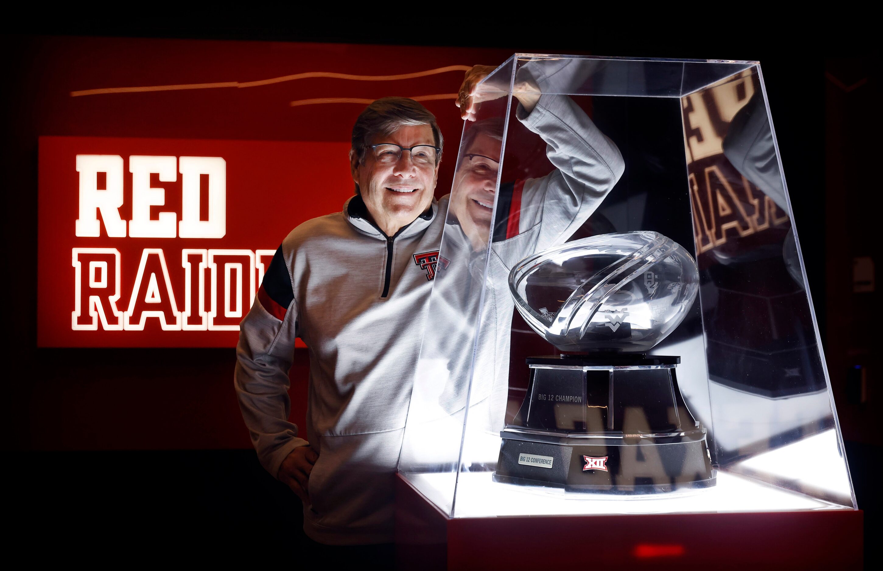 Texas Tech Red Raiders head basketball coach Mark Adams is pictured with the BIG...