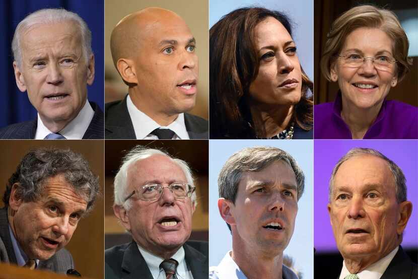 Some of the potential Democratic contenders for the 2020 presidential nomination. Top row:...