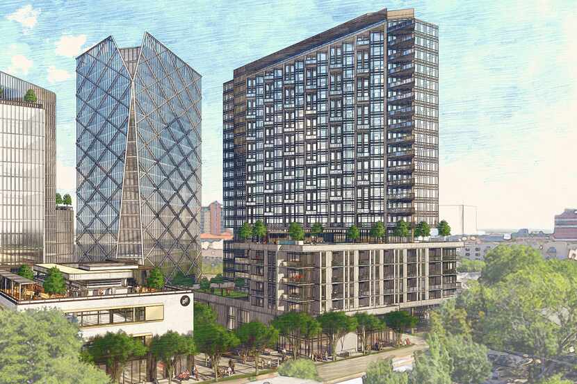 Ryan Cos.' planned Uptown Dallas project will include (from left to right) a hotel, offices...