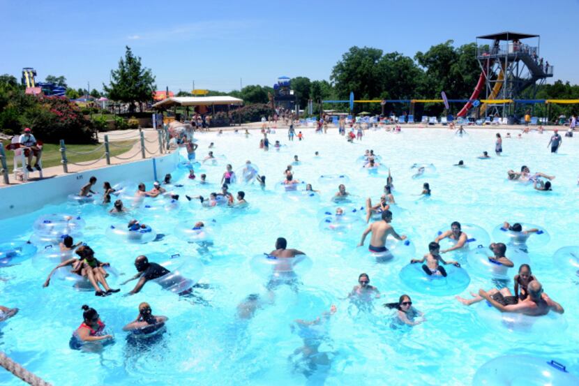 The wave pool is a popular feature in the park where you can grab a tube and ride the waves...