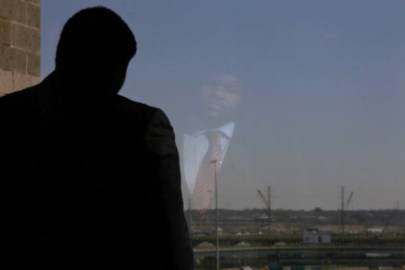 Former Dallas Cowboy Josh Brent stared out the window during deliberations Wednesday at the...