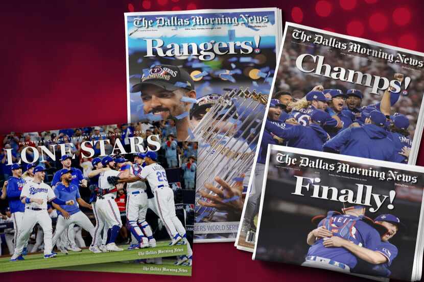 Our Texas Rangers World Series collector's book and special edition newspapers.