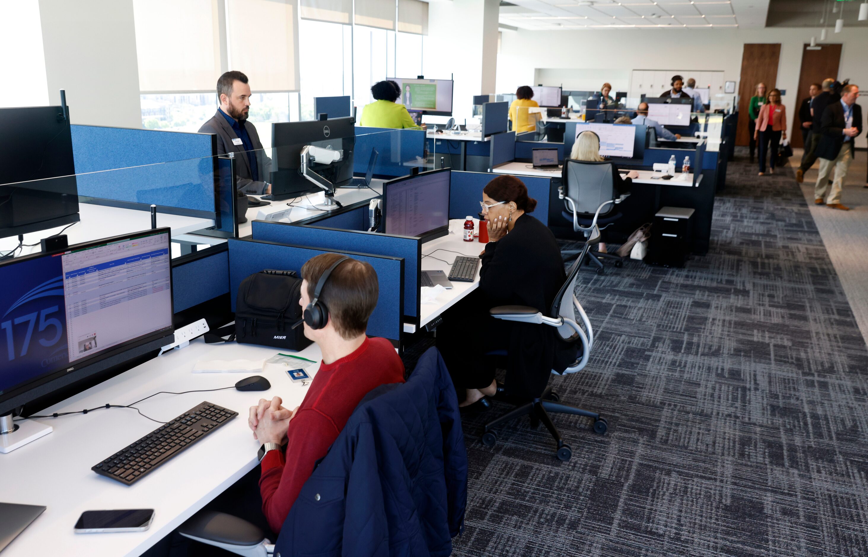 An interior view of the Comerica Human Resources and Marketing department in the bank’s new...