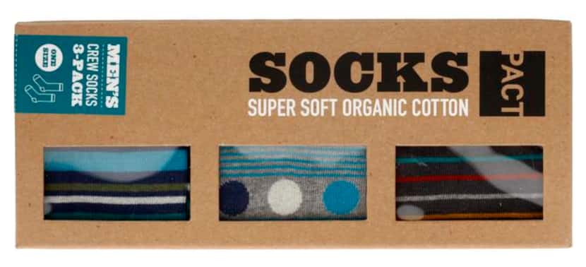 
Three pairs of PACT men’s crew socks, $24.99. Whole Foods, multiple locations.
