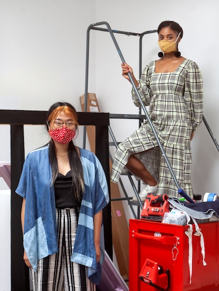 Kimberly Yu (left) and Ari Brielle Edwards, gallery associates at Talley Dunn Gallery, say...