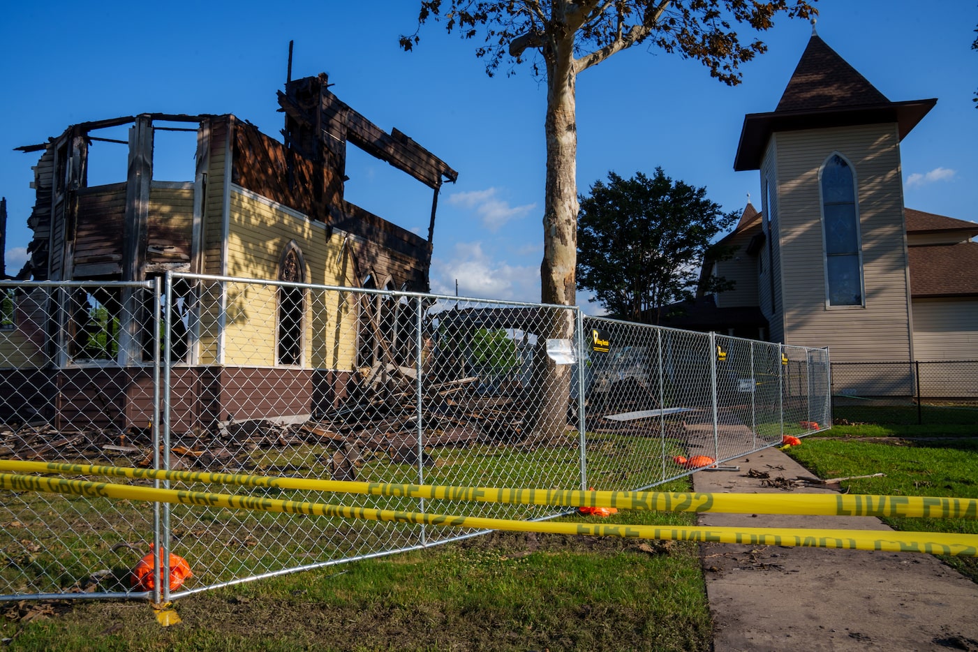 The 120-year-old historic Royse City Methodist Church in Royse City on May 29, 2024, just a...