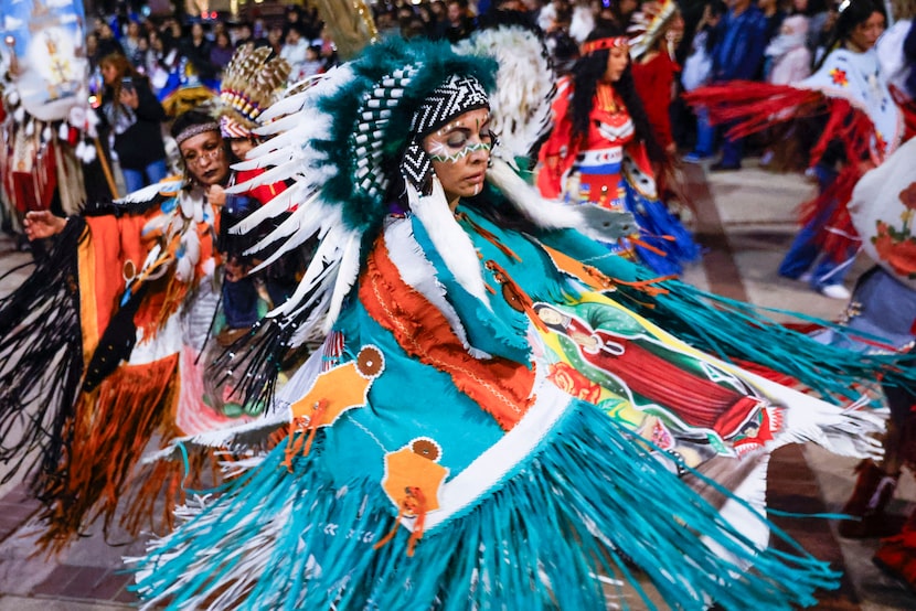 Entre los matachines que bailaron para la Virgen estaba Anna Delgado de Dallas.