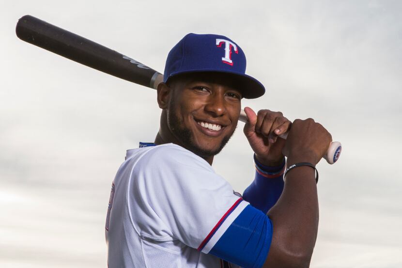 Texas Rangers third baseman Jurickson Profar (19) poses for a portrait on photo day during...