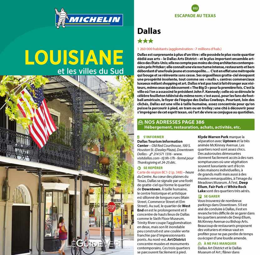 The Michelin Green Guide featuring "Escapade Au Texas."