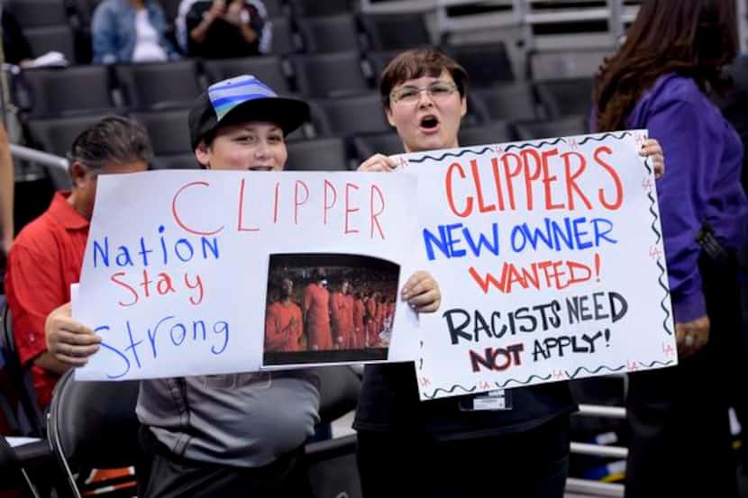 
Fans showed their feelings  about the Los Angeles Clippers and team owner Donald Sterling...