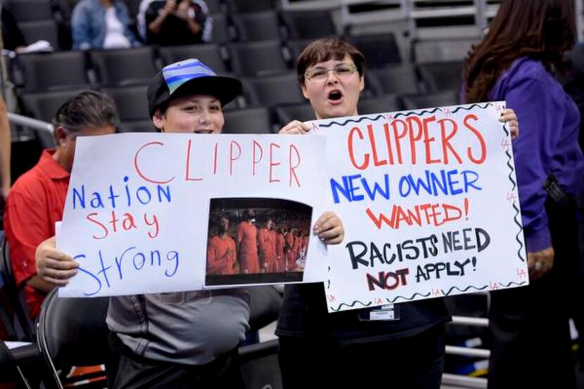 
Fans showed their feelings  about the Los Angeles Clippers and team owner Donald Sterling...