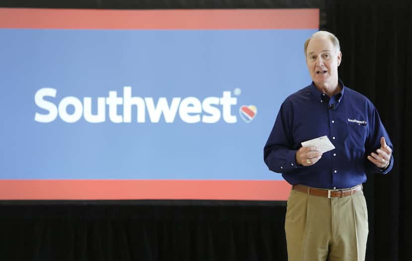 Southwest Airlines CEO Gary Kelly talked during a afternoon luncheon. Southwest Airlines...