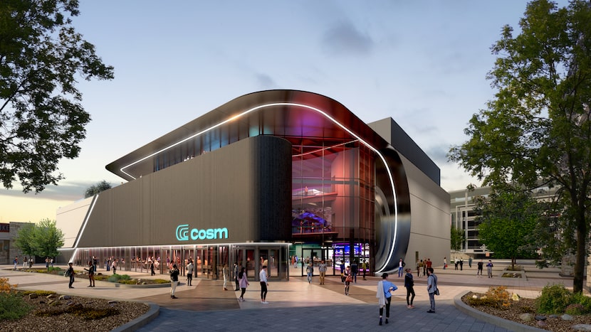 The exterior of the planned Cosm venue at Grandscape, which will feature an 87-foot-diameter...