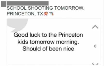  The message that prompted the lockdown at Princeton High