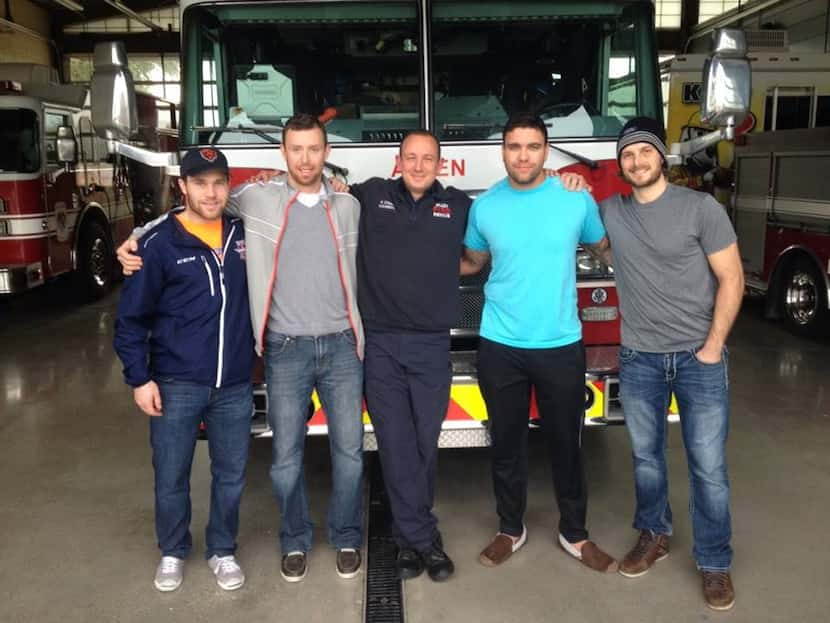 Allen American hockey players are serving internships with the Allen fire department.  Chad...