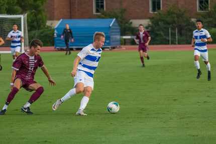 SMU senior forward Garrett McLaughlin (7) is pictured during a game.