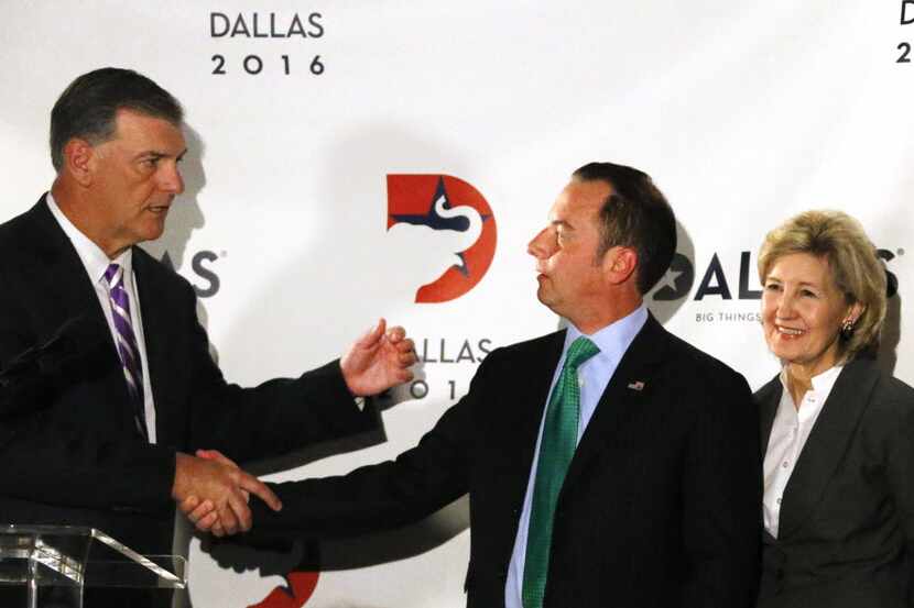 Dallas Mayor Mike Rawlings, RNC chairman Reince Priebus and former Sen. Kay Bailey Hutchison...