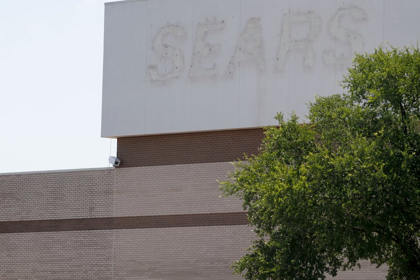 The outline of SEARS can be seen on the exterior of RedBird Mall in southern Dallas. UT...