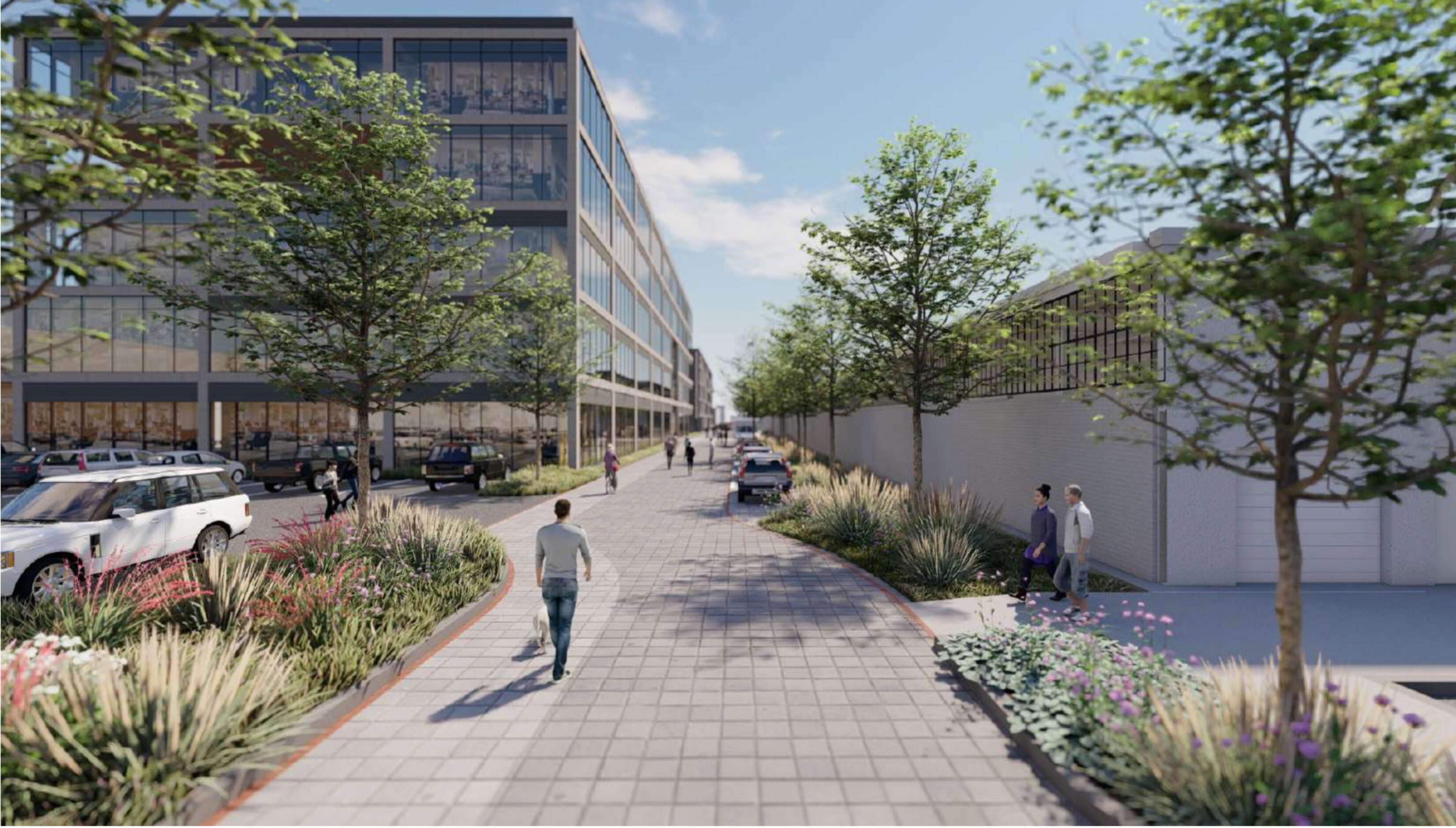 A landscaped walkway will connect Quadrant Investment Properties' River Edge building near...