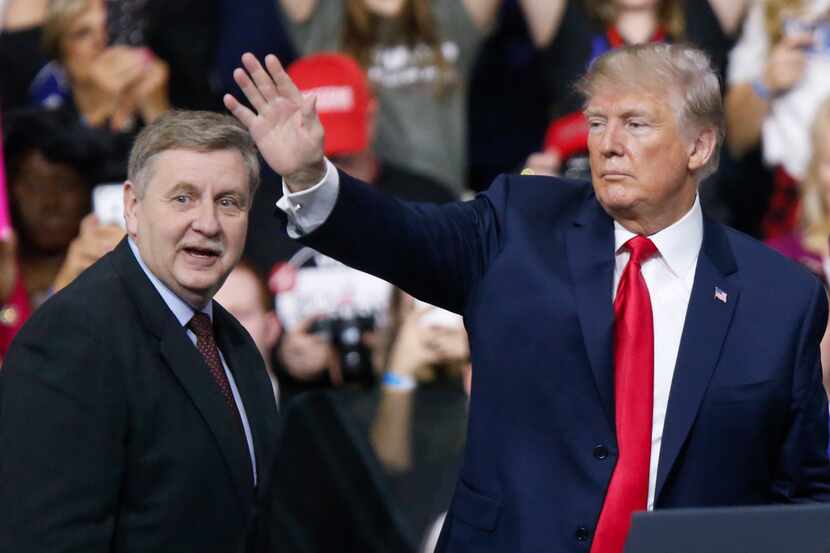 President Donald Trump attended a campaign rally with Republican Rick Saccone on Saturday in...